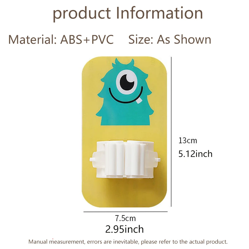 

4Pcs Creative Cartoon Multifunctional Wall Mop Broom Clip Hook Holder Punch-Free Waterproof For Kitchen Bathroom Powerful Hook