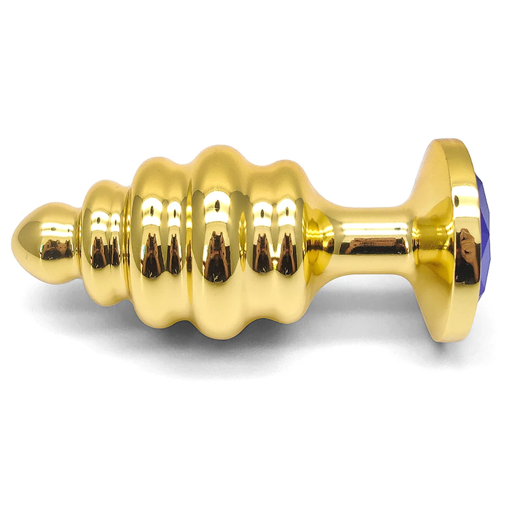 Новинка 2020 3 шт. анальная пробка золотого цвета массажер со спиральными бусинами