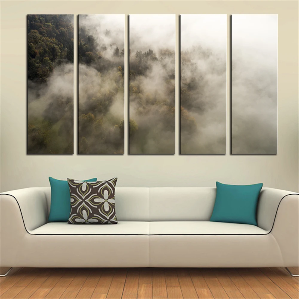 

HUGE SIZES 5 piece full Panel fog-2879455 print wall paintings for home decor oil painting art pictures on canvas No Framed