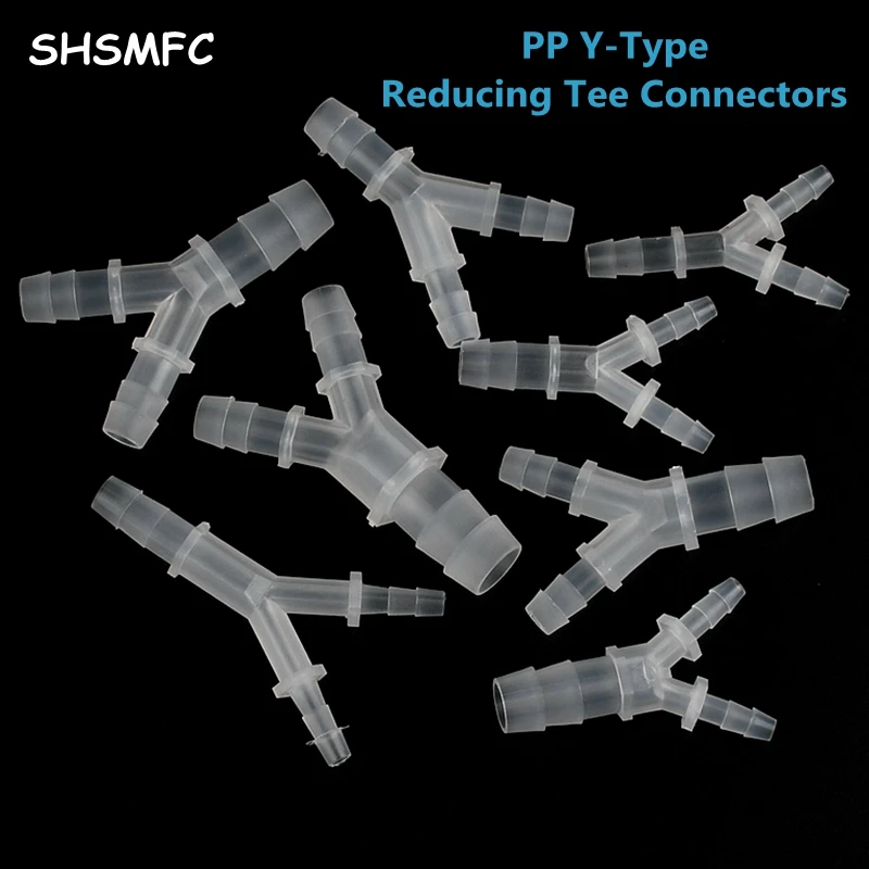 

3~200pcs 4~12mm Y-Type Reducing Connectors PP Plastic Pagoda Tee Joints Aquarium Fish Tank Aerator Air Pump Hose Splitters Joint