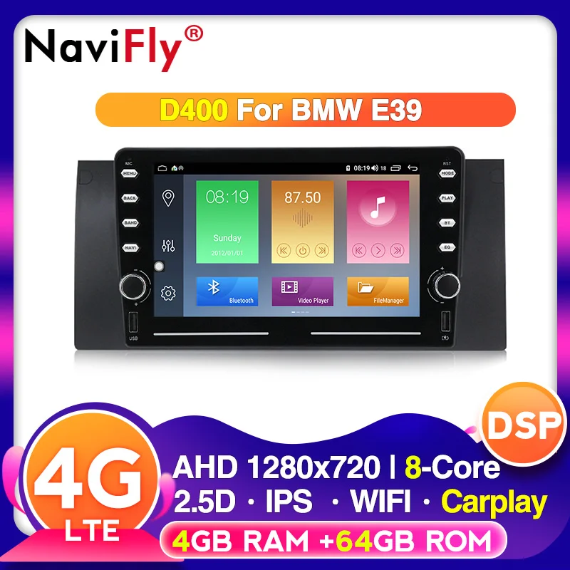 Автомобильный радиоприемник IPS DSP 4G LTE Android видео мультимедийный плеер для BMW X5 E39 E53