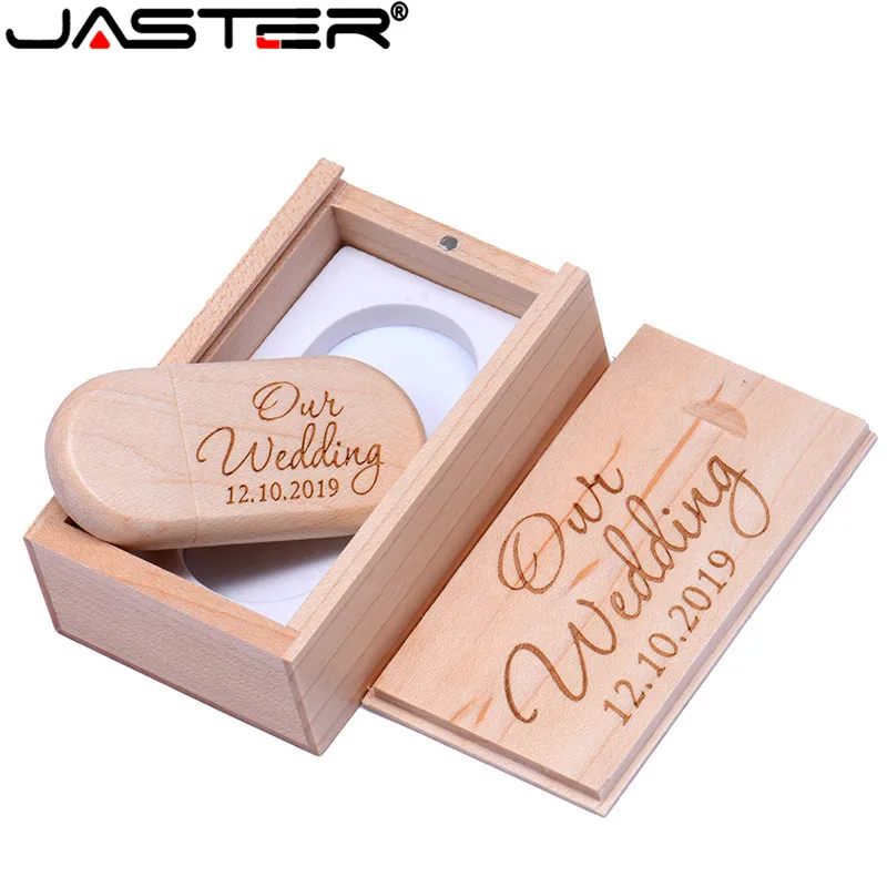 Usb флеш накопитель JASTER флэш из орехового дерева в подарочной коробке 8 ГБ 16 32 64