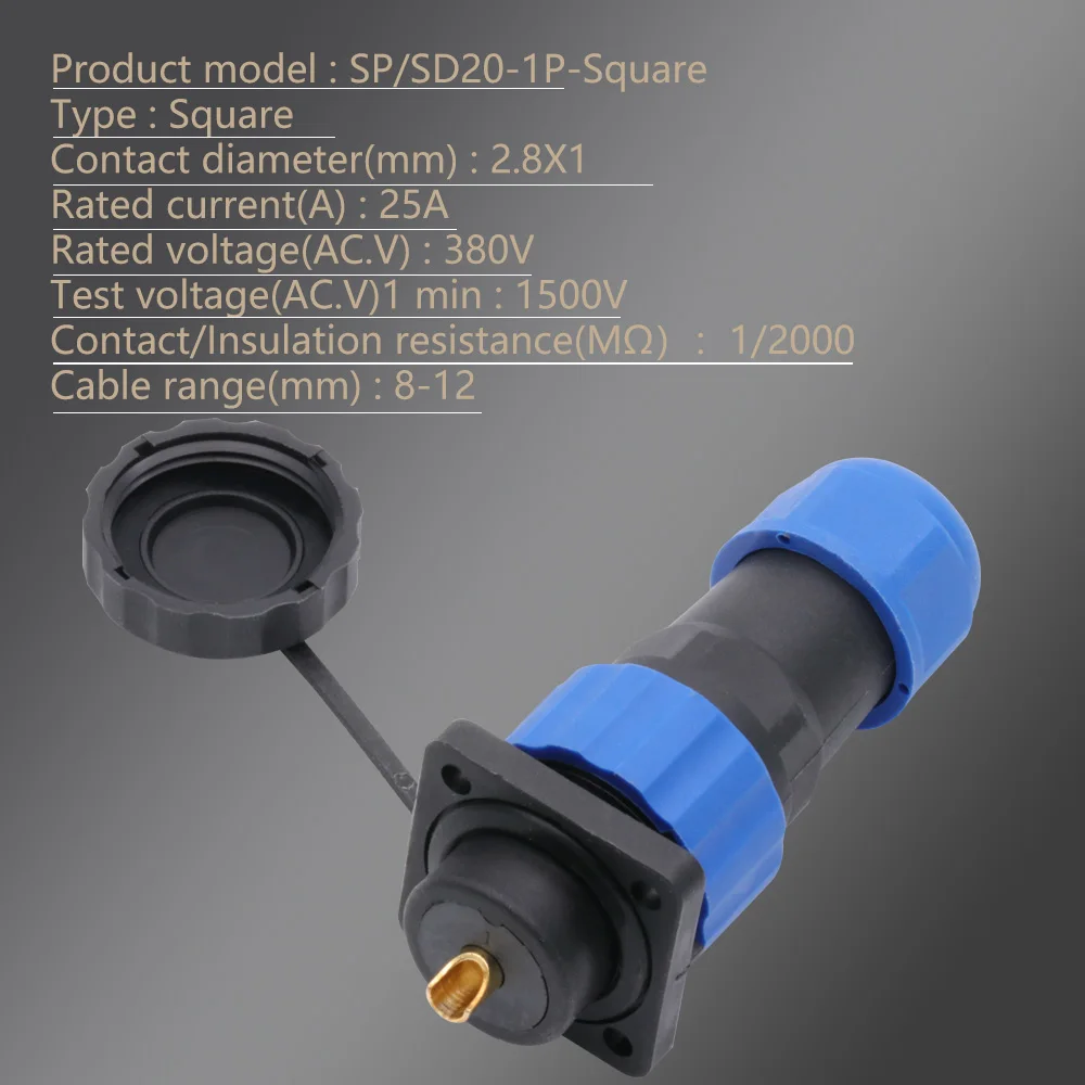 10 компл./лот IP68 Водонепроницаемый SP20 SD20 авиационный штекер + гнездо 20 мм