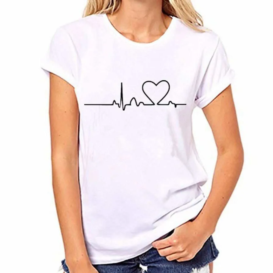 

Zoulv 2021 Love Print Black/White Short Sleeve T-shirt Casual Women's Top Harajuku Vintage Streetwear Plus Fashion Graphic Tee