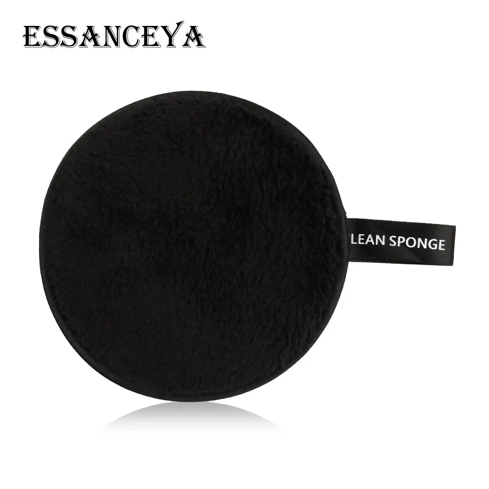 Black ESSANCEYA 1/3Pcs макияж спонж для снятия мягкий полотенчатая ткань микрофибра колодки Уход за кожей лица Очищение Многоразовые моющиеся салфетки колодки естественный жидкость для снятия - Цвет: Black