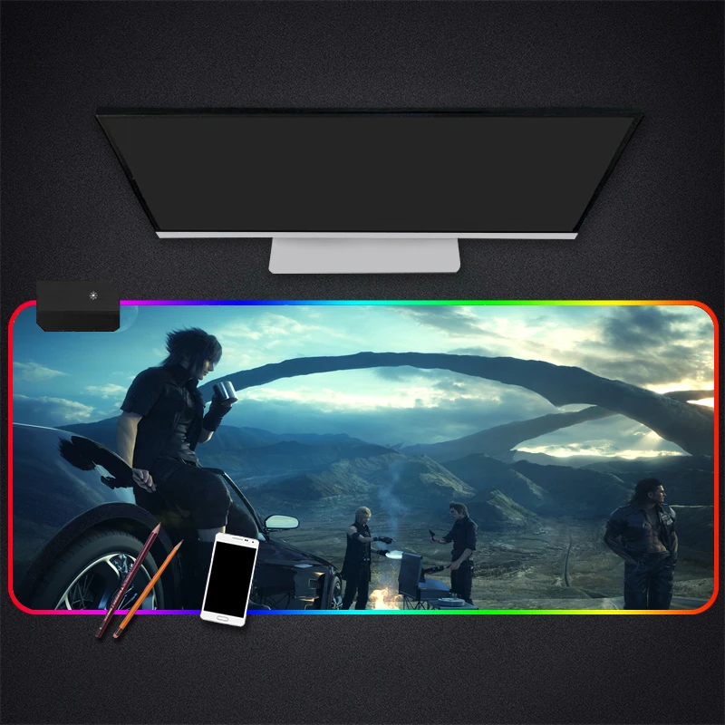 Игровой RGB коврик для мыши серии аниме FF большой скоростных игр с фиксацией по