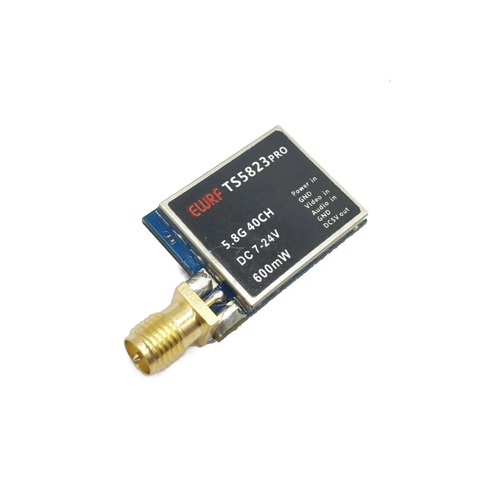 

Upgraded EWRF TS5823Pro 600mW 5.8GHz 40CH FPV Transmitter VTX with 1200TVL CMOS Camera for RC Drone Vehicle Airplane Racing