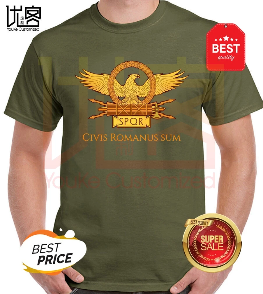 Civis Romanum Sum T-Shirt SPQR Roman Gladiator Imperial Golden Eagle 2020 Summer T Shirt | Мужская одежда