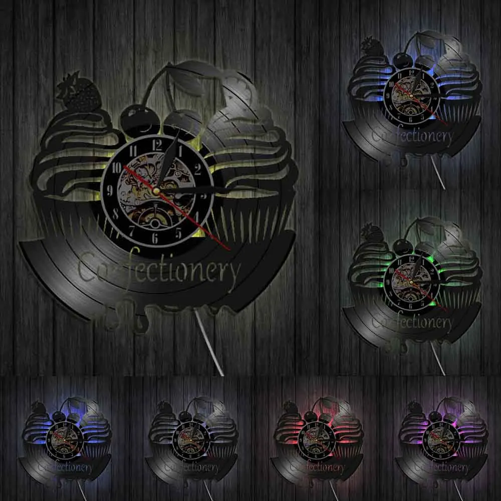 Конфеты десертные настенные часы современный дизайн 3D виниловые на кухню