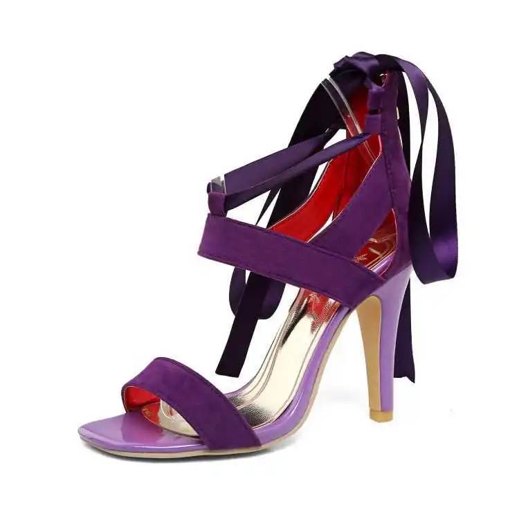 

summer new 2021 Summer new sexy slim heel high heel Size lace up sandals