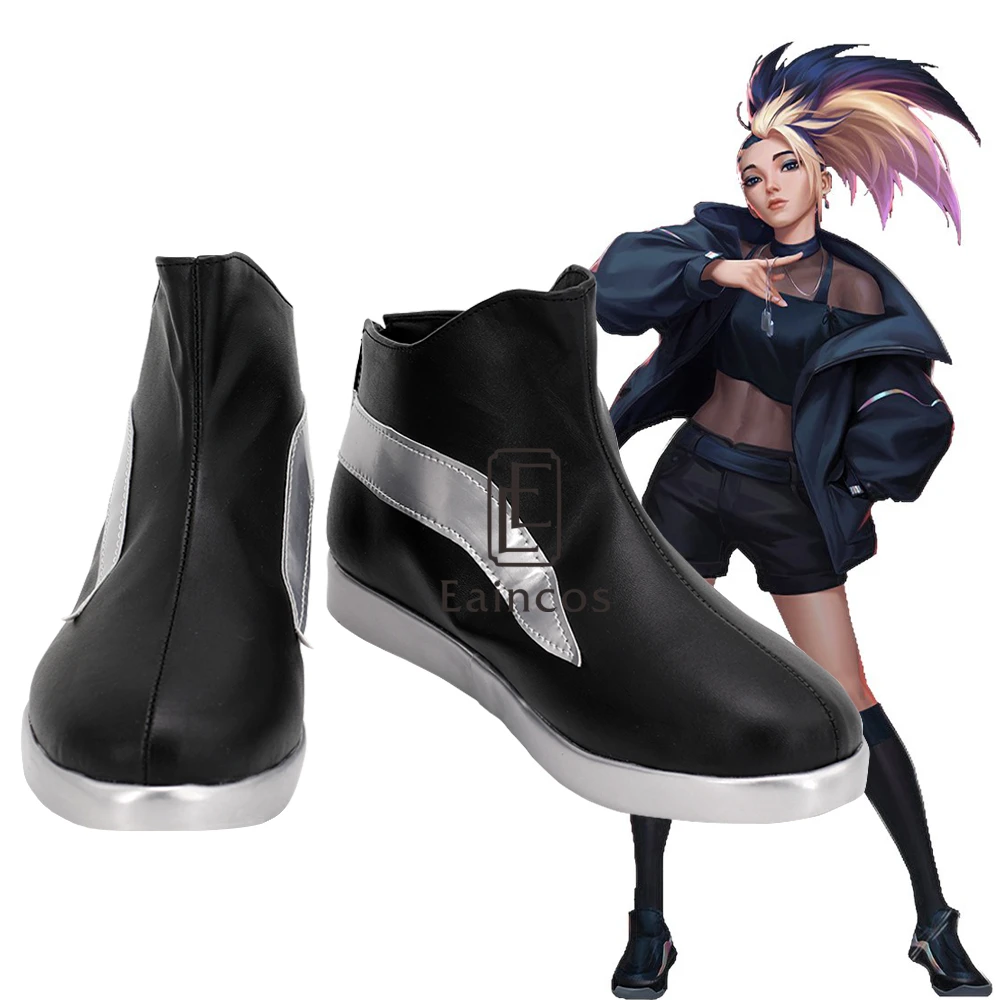 

Game LOL Baddest KDA Cosplay Shoes Akali Black Short Custom-made Boots