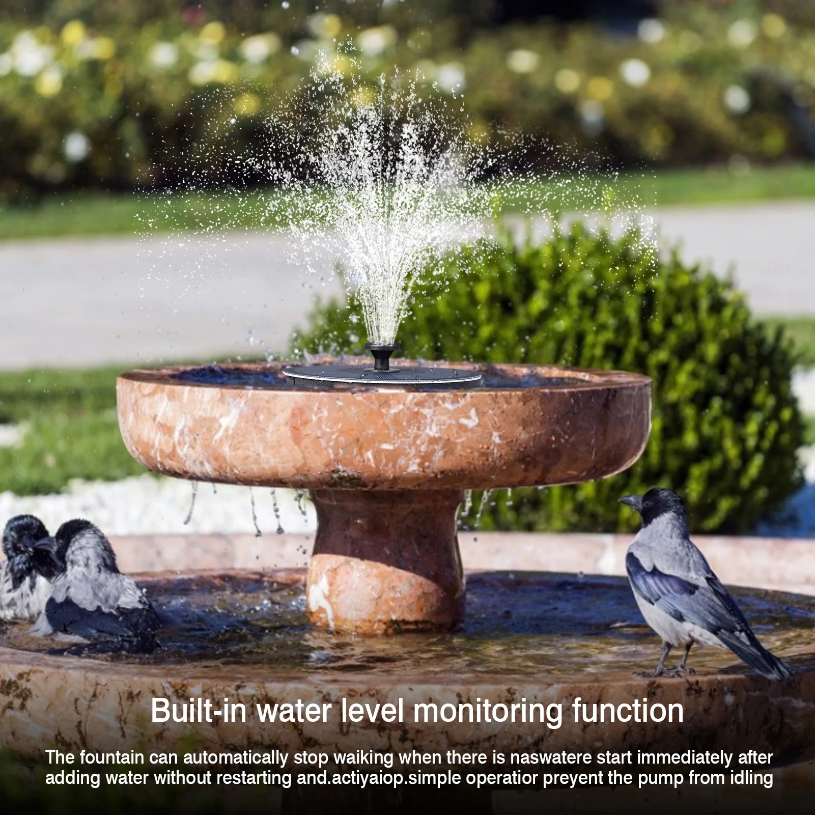 

Solar Fountain 7 water forms Swimming Pools float Fountain pump Bird Bath pond swimming pool Fish tank aquarium garden 2.2W