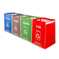 separate recycling waste bin bags for kitchen office in home recycle garbage trash sorting bins organizer waterproof