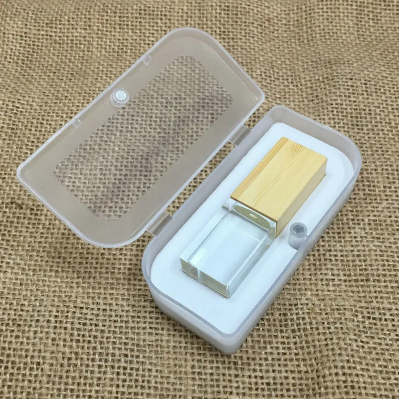 Красивый usb флеш-накопитель из бамбука и кристалла 32 ГБ высокоскоростной