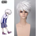 Аниме Hunter X Hunter Killua Zoldyck косплей парик короткие Серебристые белые лохматые слоистые термостойкие синтетические волосы парик + парик