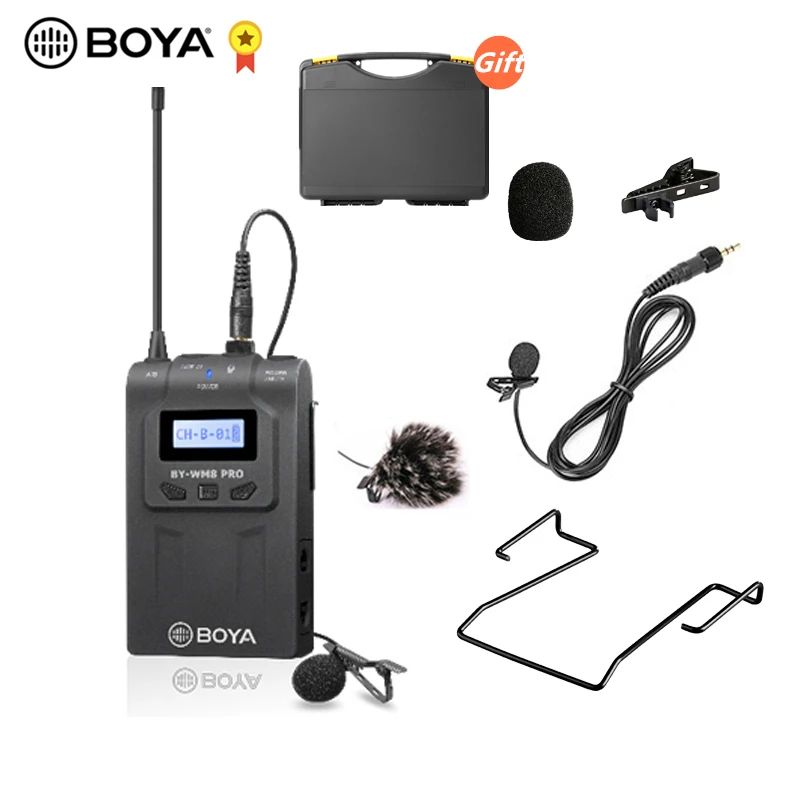 

Беспроводной передатчик BOYA TX8 Pro, комплект микрофона, цифровой корпус 100 м, УВЧ система, петличный микрофон для RX8 Pro