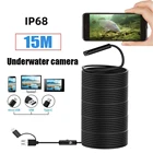 Камера для подводной рыбалки, 15 м, 8 мм, HD эндоскоп, визуальный Фишер, 8 светодиодов, рыболокатор, охотничье устройство, инструмент для Android, смартфона, планшета