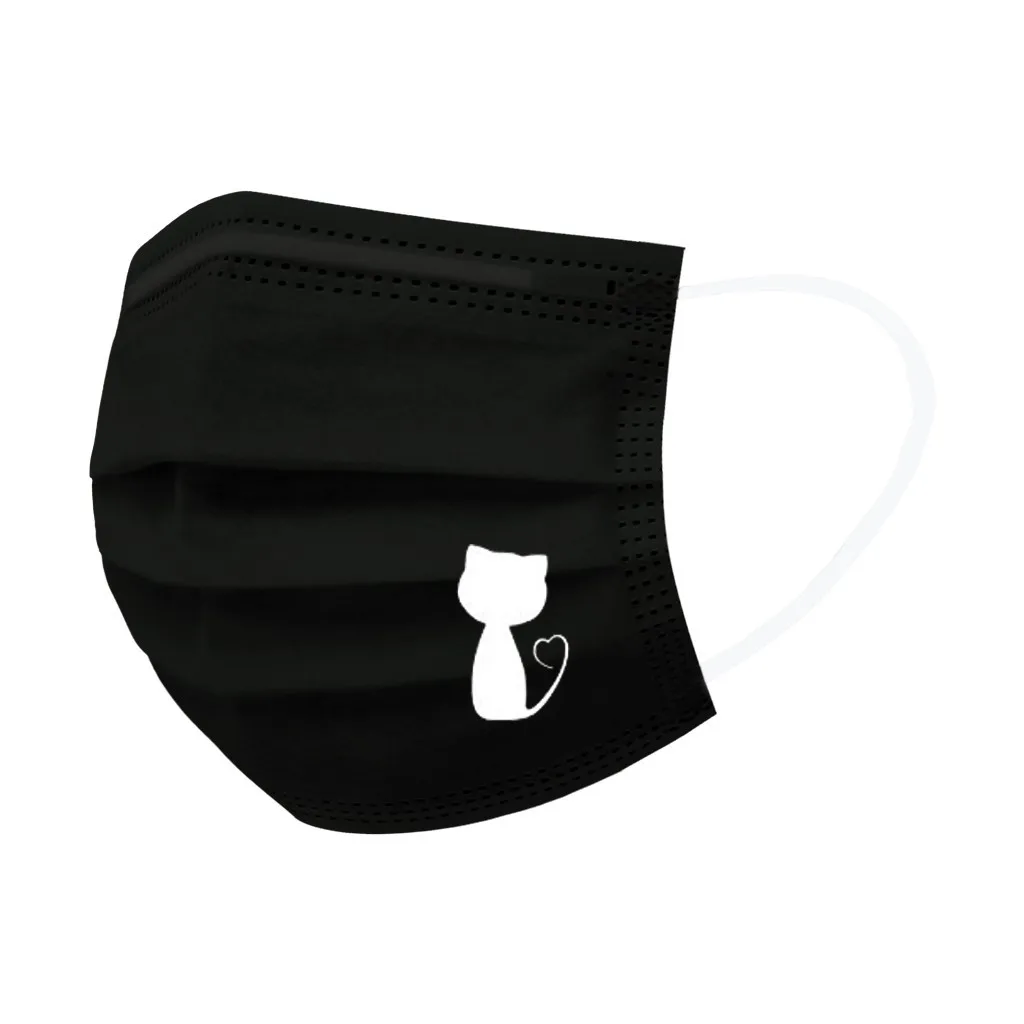 

Black Mask Disposable Face Mask Ear Loop Mask Disposable Mask Rendering printing masque enfant mascarillas