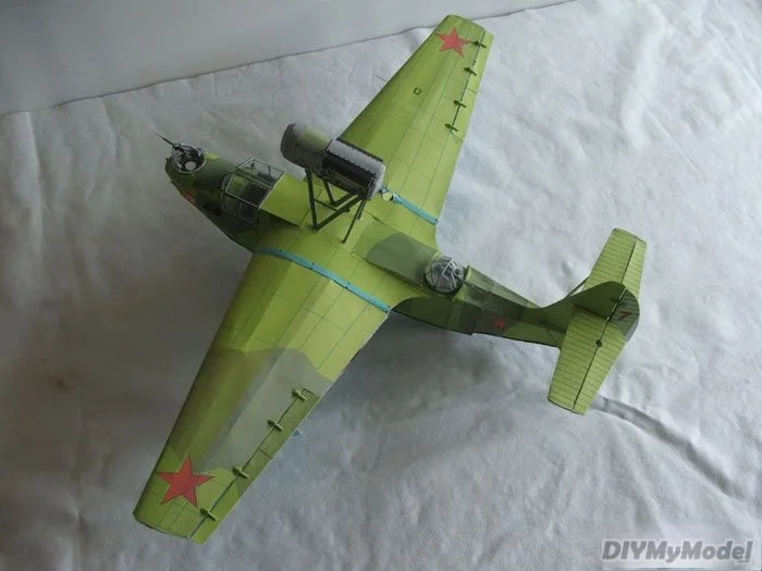 Nave espacial de reconocimiento de agua de mbr-2 sovi&eacute;tico, avi&oacute;n artesanal, KIT de papel, rompecabezas de juguete hechos a mano, accesorios de pel&iacute;cula de regalo-2