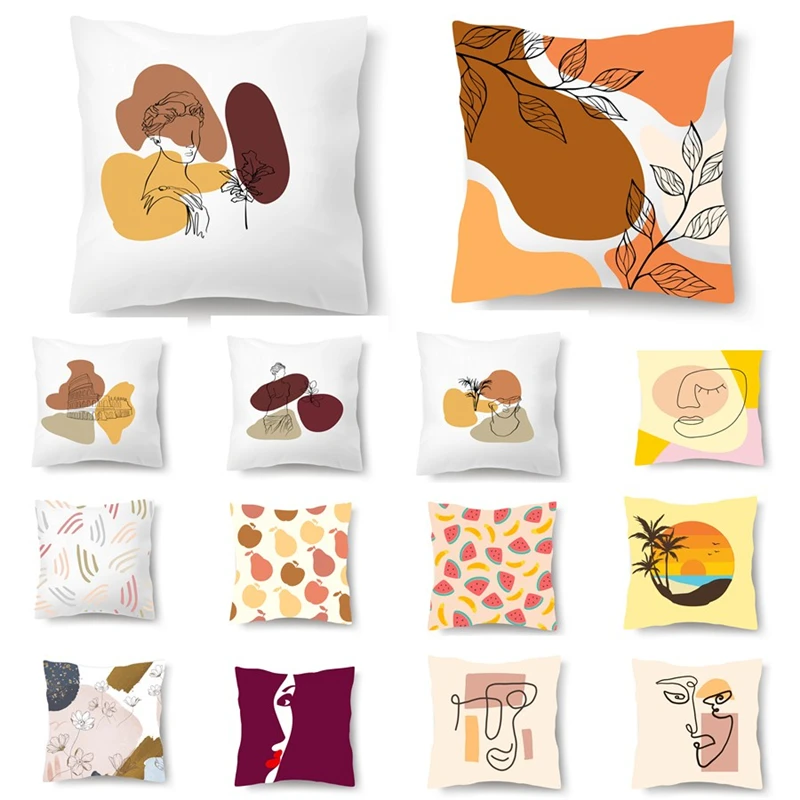 Nórdico morandi cor abstrato linha desenho capa de almofada moderno simples arte sofá lance travesseiros caso sala travesseiro decorativo (0)