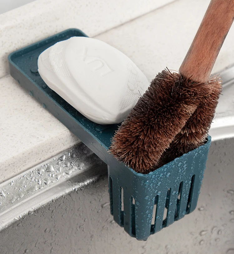 1 шт. Полка на присоске для раковины чистящая щетка сливная сумка хранения