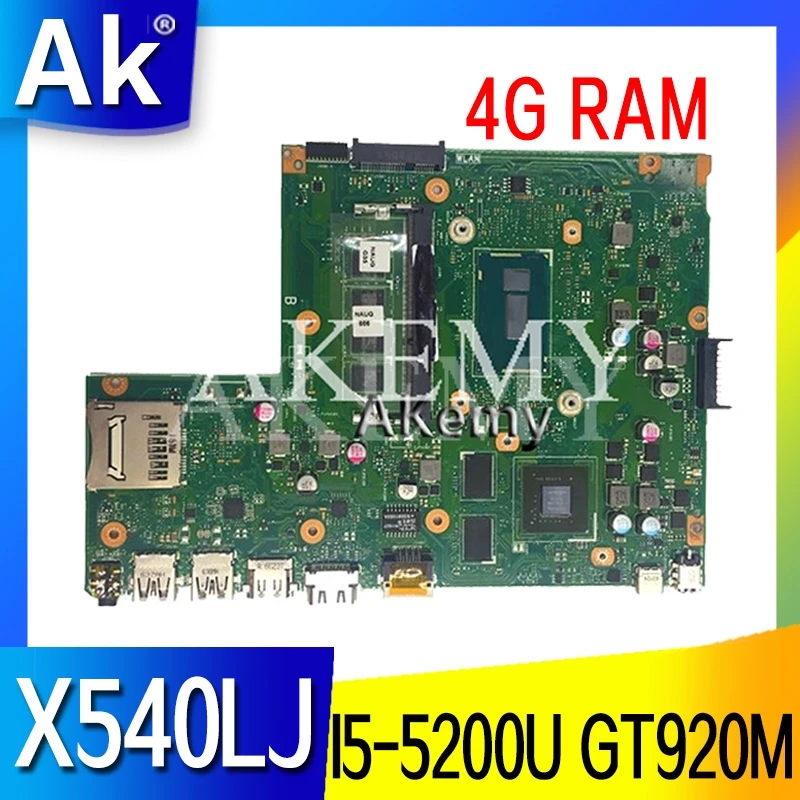 

New!!! Mainboard W/4G-RAM I5-5200U GT920M For ASUS X540L F540L X540LJ Laptop motherboard REV2.1 Test work 100%