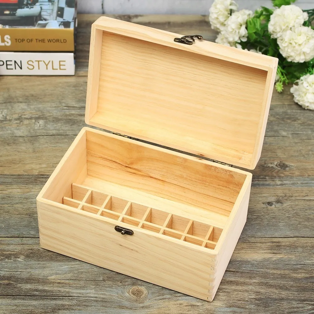 Деревянная коробка с 32 слотами ароматы эфирного масла 15 мл чехол для хранения