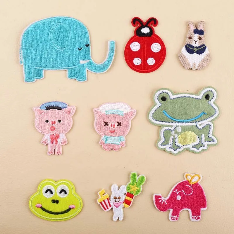 1 шт. Симпатичные вышитые нашивки сделай сам картонная нашивка с животными для