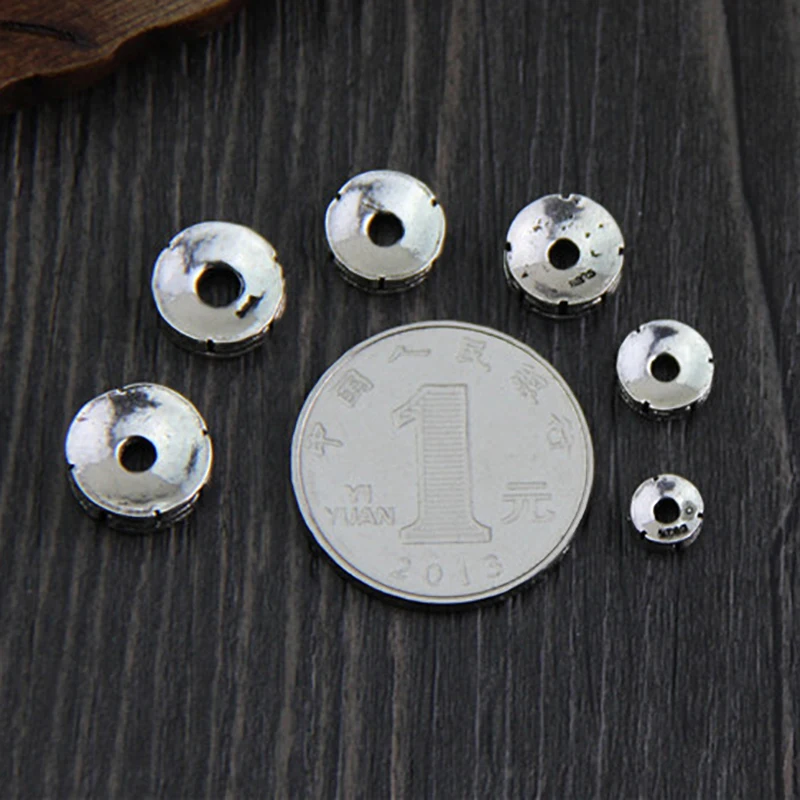 4pcs Interval Stopper Spacer Beads Charms Silver Color 925 DIY Bracelets Beads For Jewelry Making Accessories Wholesale