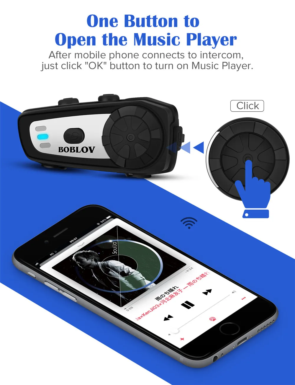 BOBLOV M6 BT мотоциклетный шлем Интерком громкой связи беспроводная bluetooth-гарнитура мотоциклетная Интерком fm-радио стерео музыка