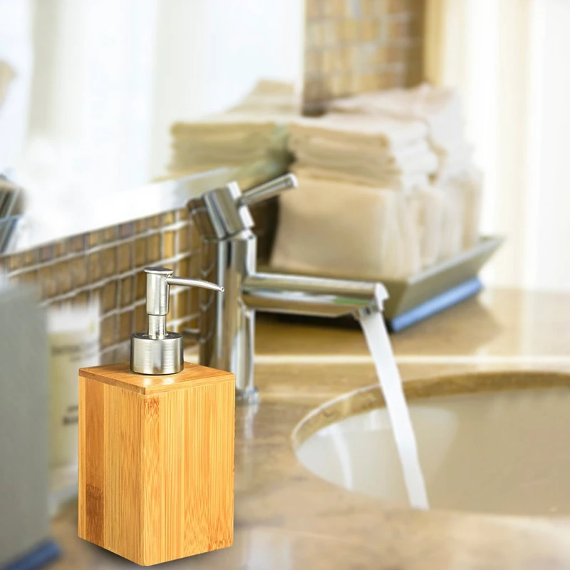 Дозатор жидкого мыла бамбуковый деревянный бытовой ванной ресторан отель ванная