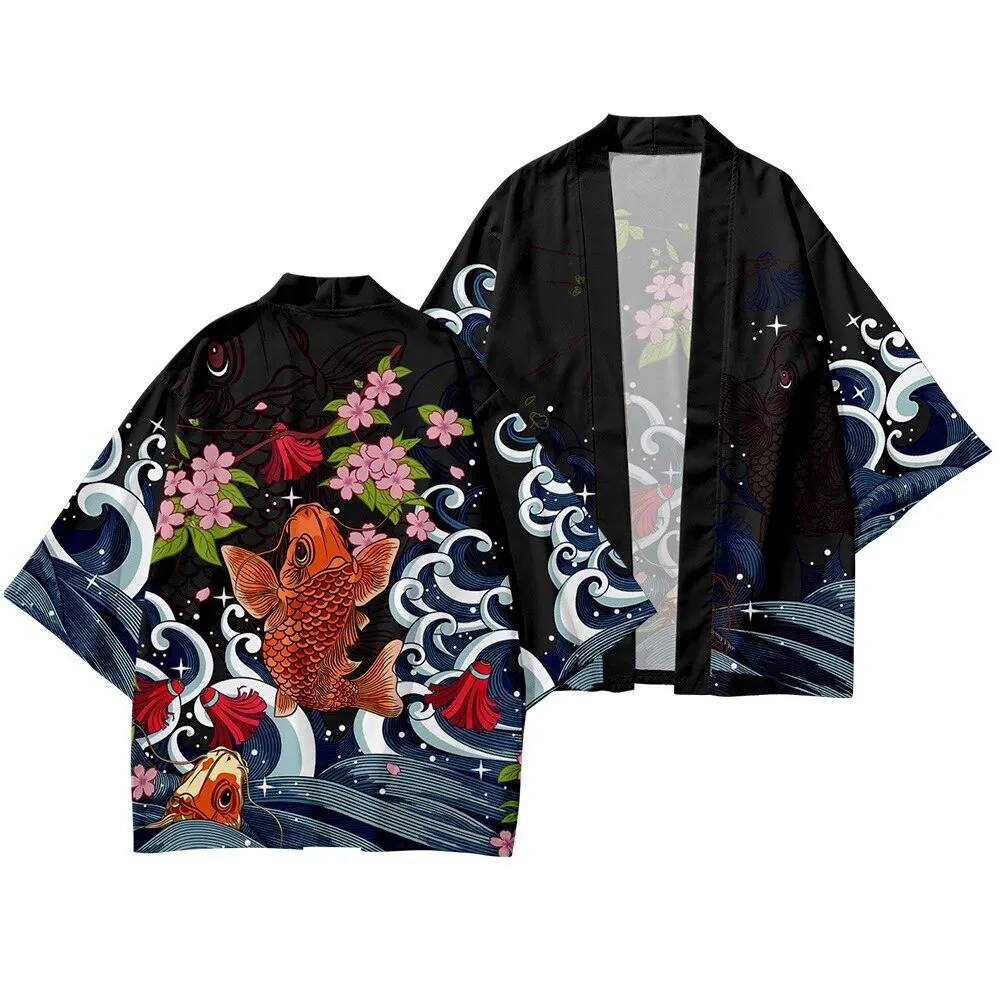 

Japanese Style Cloak Anime Hoodie Printed Men Women Fashion Cloak Streetwear Cosplay Kimono Jackets Harajuku Boys Girls Clothes
