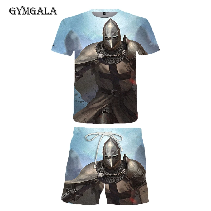 

Knights Templar 3D Print T Shirt Fashion Casual T-shirts Men Women Hip Hop Harajuku Tee Tops Summer beach pants shorts suit