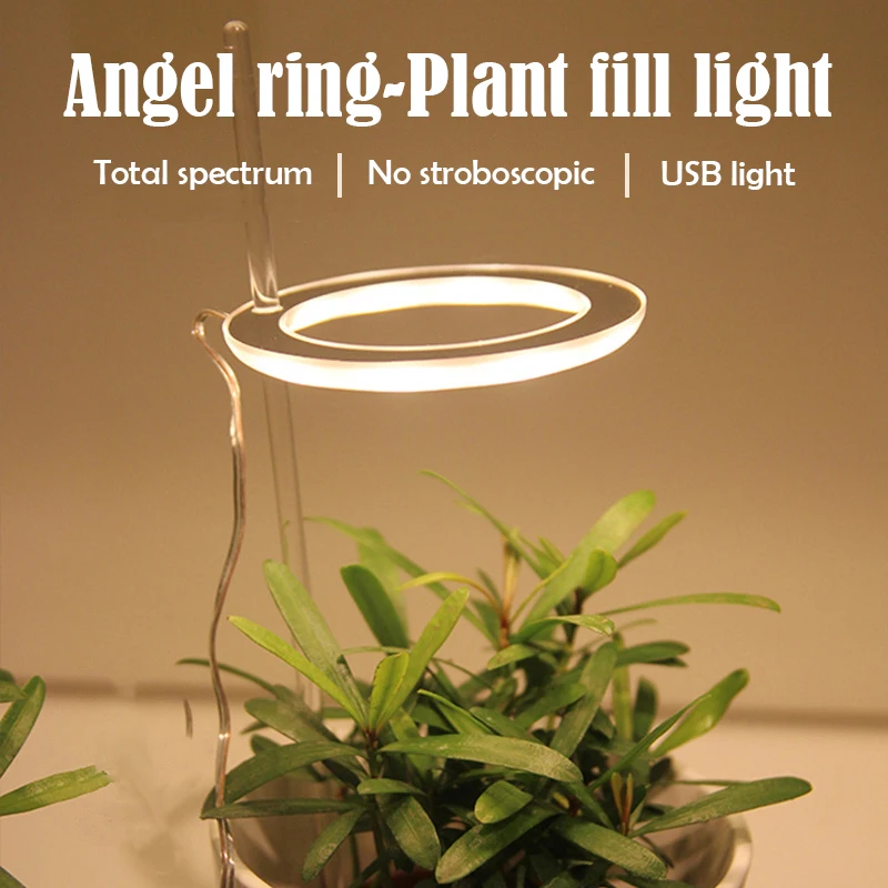 

Phyto Lamp For Plants LED Growth Light Ring Full Spectrum Seedlings Lamp Flower Plant Fill Light for Aquarium Green Household
