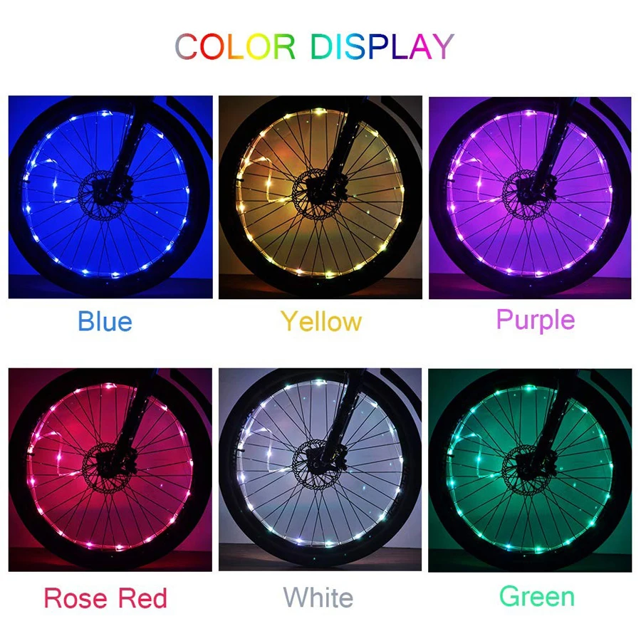 2 шт. светодиодный подсветка для велосипедного колеса яркие спицы Премиум 7