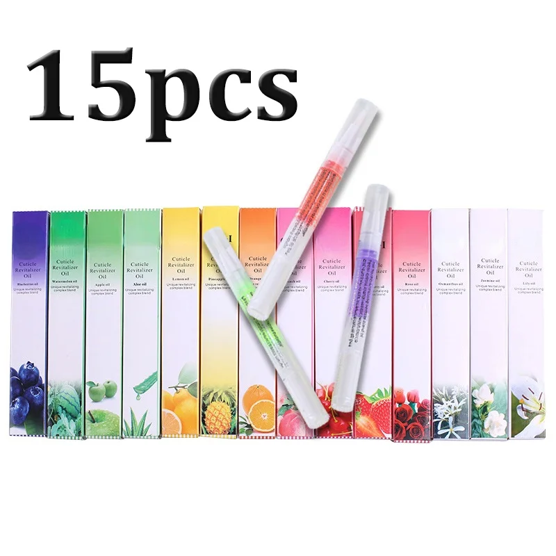 

15pcs Taste Random Nail Treatment Cuticle Revitalizer Nutrition Oil Pen Anti Cuticle Remover Nail Care Strengthening Repair Gel