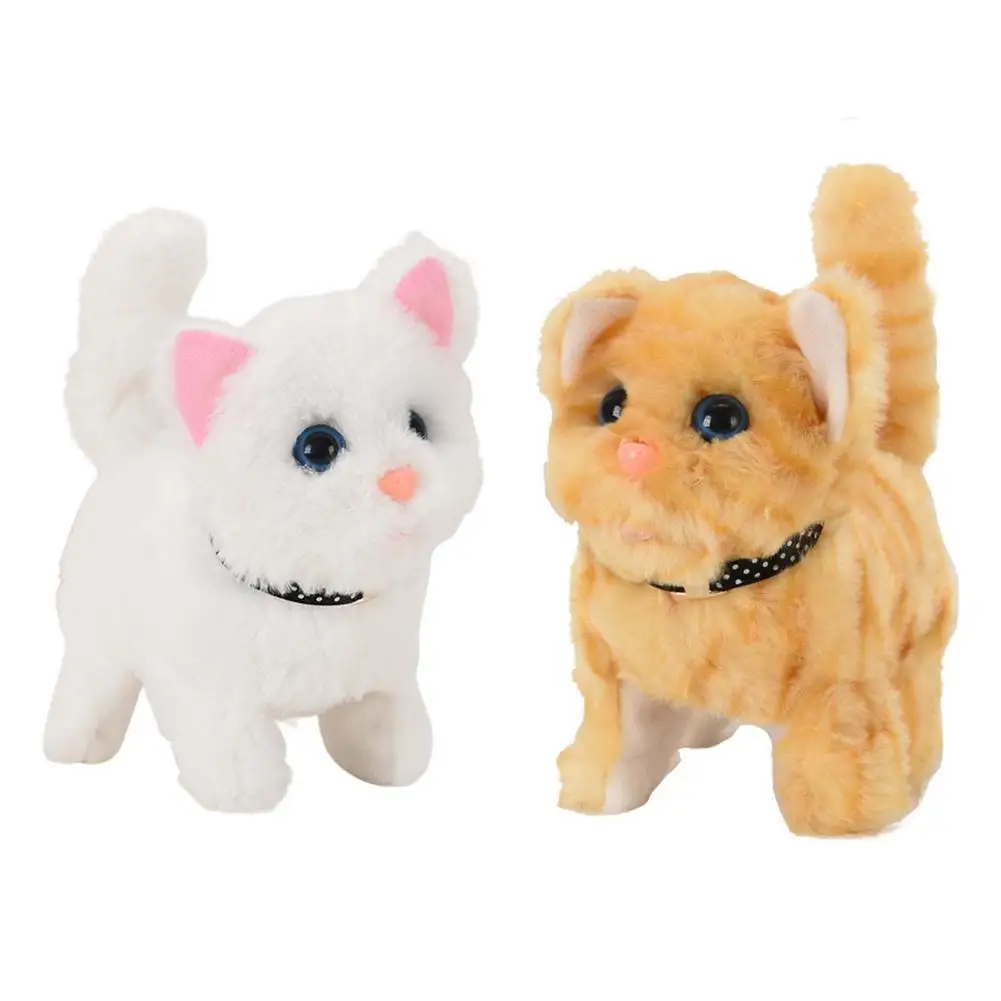 

Plush Stuffed Animal Cat Cognitive Interactive Ability Realistic Electric Robot Kitten Soft Snuggly Fur Pets Toys Barking Walki