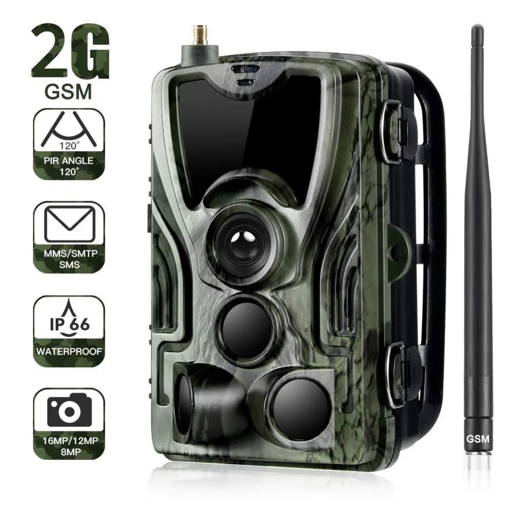 2G MMS SMS  SMTP Trail Wildlife Camera 16MP 1080P Night Vision Cellular Mobile Hunting Cameras HC801M Wireless Photo Trap