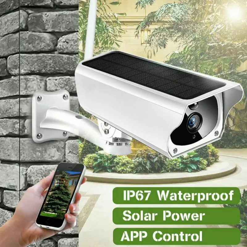 Солнечный Мощность Wi Fi Беспроводной 1080P IP67 видеонаблюдения Водонепроницаемый