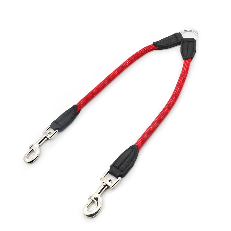 

Nylon Dog Double Leash Coupler Reflective Dual Pet Leash Lead No Tangle Walking Training for Small Puppy Medium Large Dogs