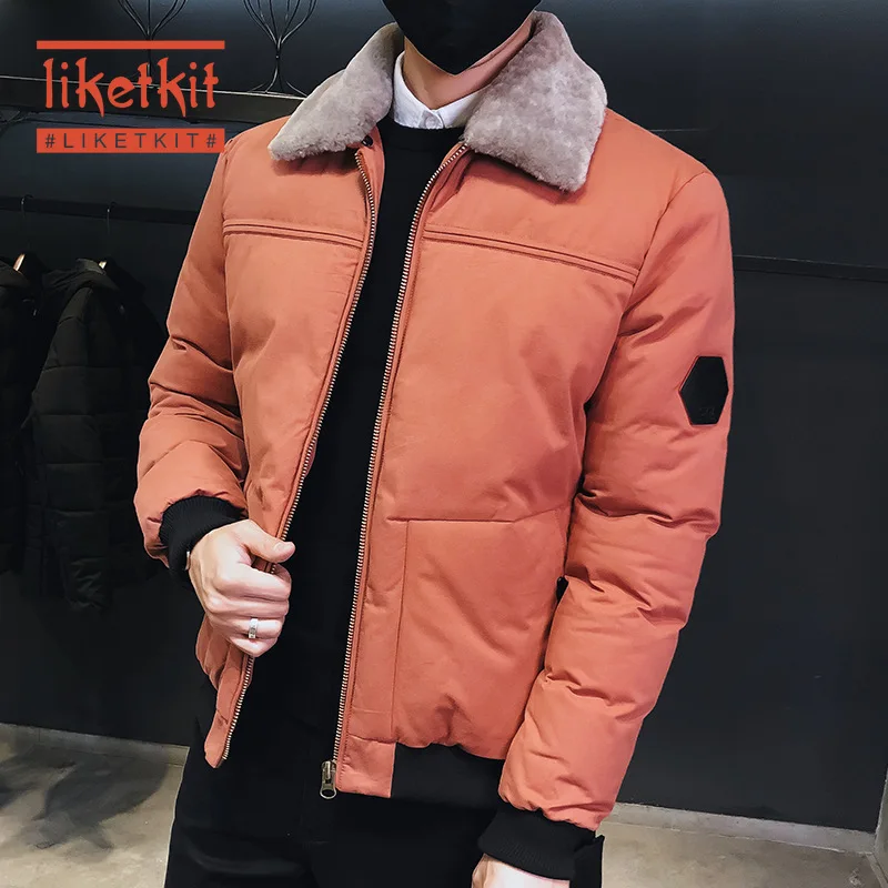Likrtkit мужские зимние парки 2019 умные повседневные одноцветные толстые куртки