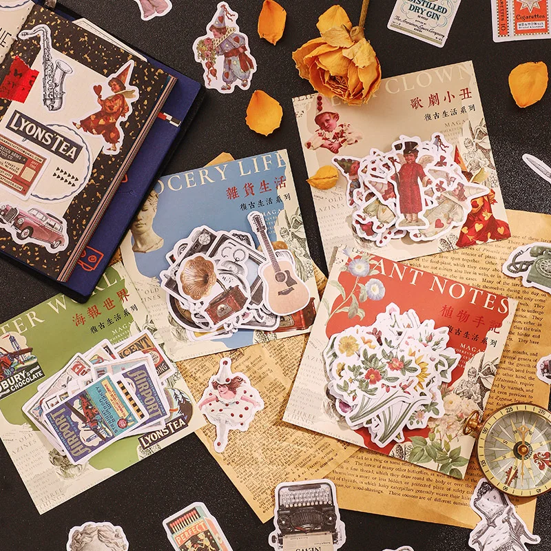 

Vintage Life Series Paper Sticker Retro Japanese Style Scrapbooking Stickers For DIY Diary Album Photo Stationery Decoration