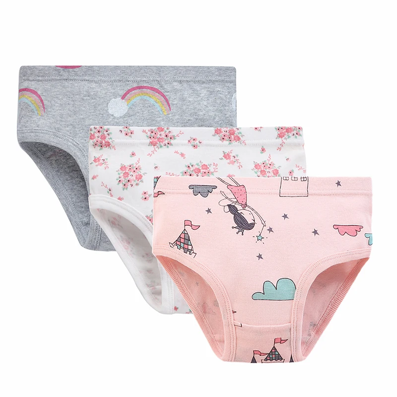 Calzoncillos de algod&oacute;n para ni&ntilde;os y ni&ntilde;as, ropa interior bonita, B&oacute;xer, 3 unids/lote-2