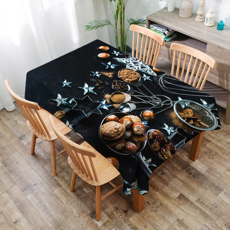 

Christmas series polyester pattern printing washable tablecloth