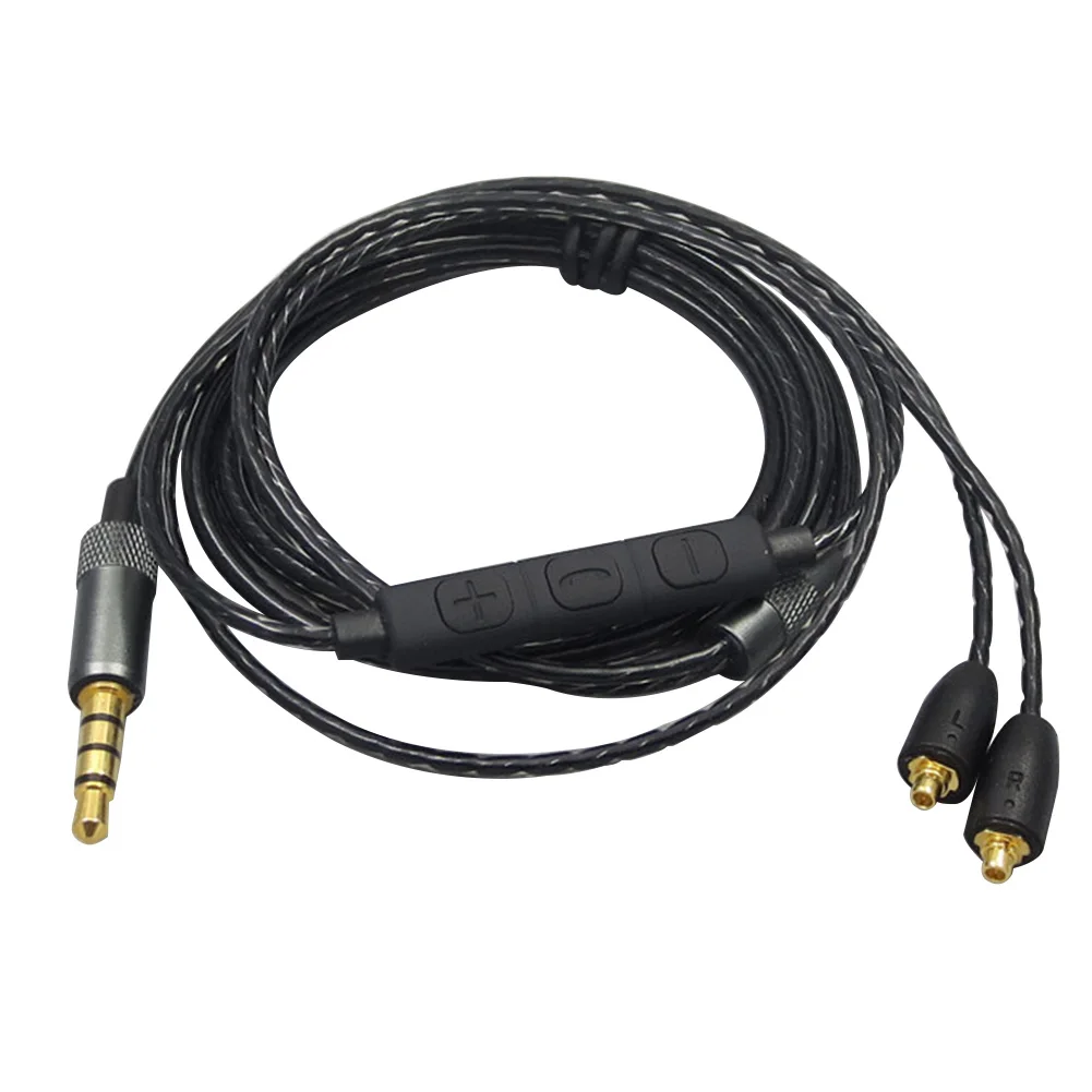 

Audio Cable HIFI MMCX With Microphone Volume Control Connector Repairing Remote Durable Replacement SE215 SE535