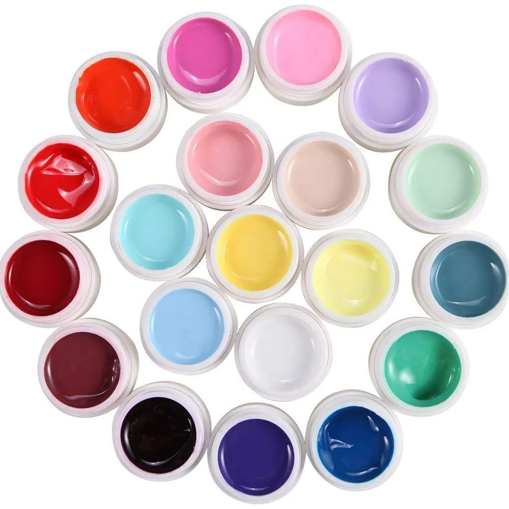 

20pcs Nail Gel Art Polish Pigment UV Gel Boxes Set No Wipe Base and Top Coat