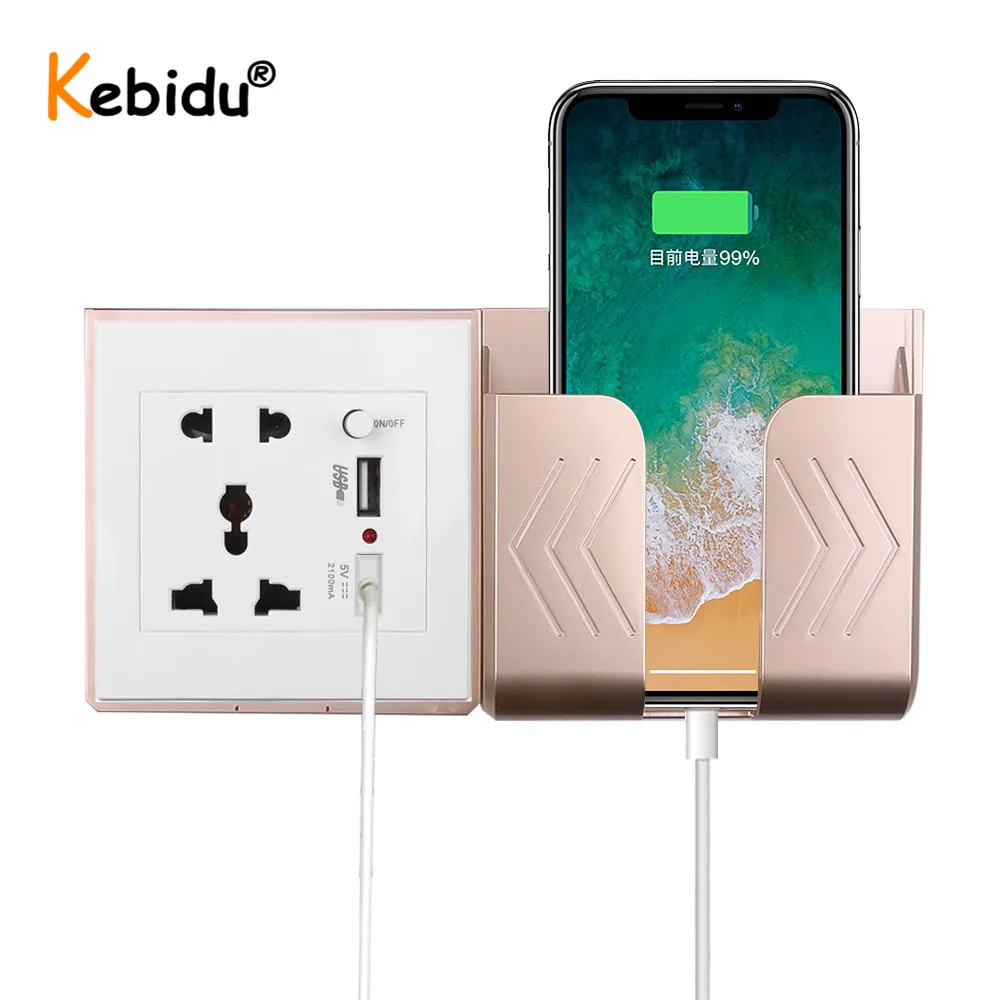 Адаптер питания USB двойной порт кронштейн гнезда настенное зарядное устройство