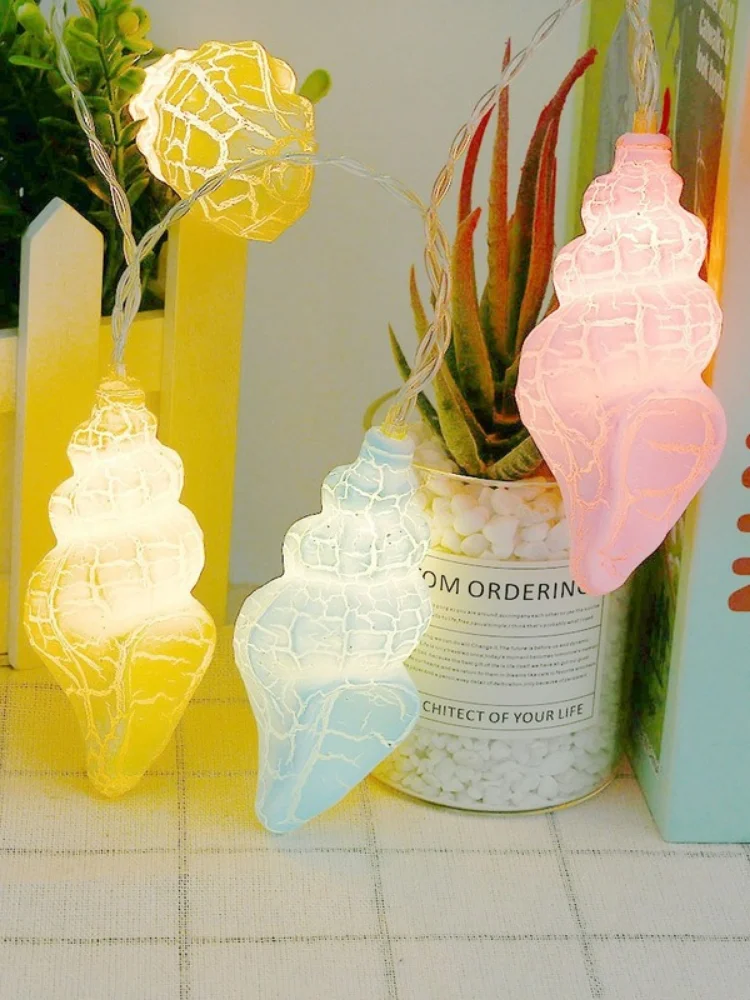 10 LED Conch - Shaped Crack Lamp String Romantic Room Wedding Decoration Night Light Lights Decor | Лампы и освещение