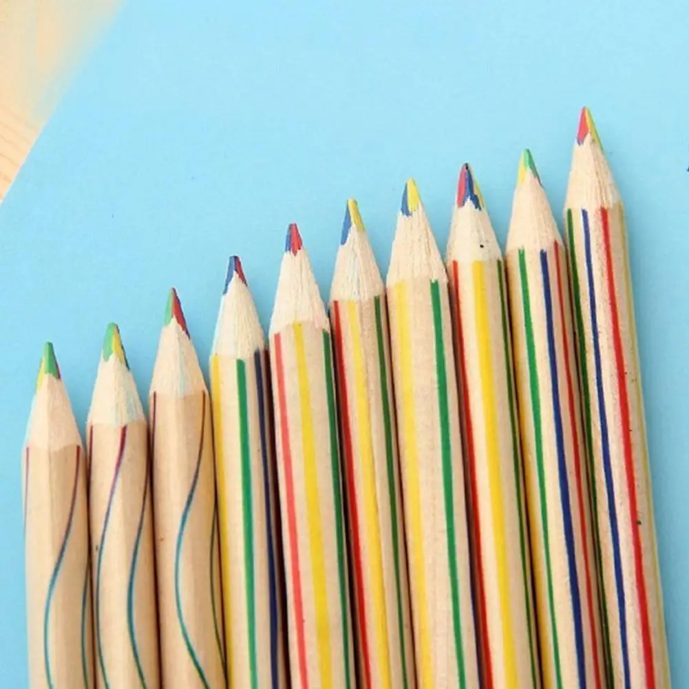 

4pcs/set Diy Cute Kawaii Wooden Colored Pencil Woods Rainbow Colors Pencil for Kid School Graffiti Drawing Painting Accesso N3J4
