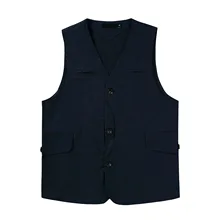 LUCLESAM – gilet multi poches en coton pour homme, style japonais, décontracté, Amekaji, sans manches, Cargo  (3)